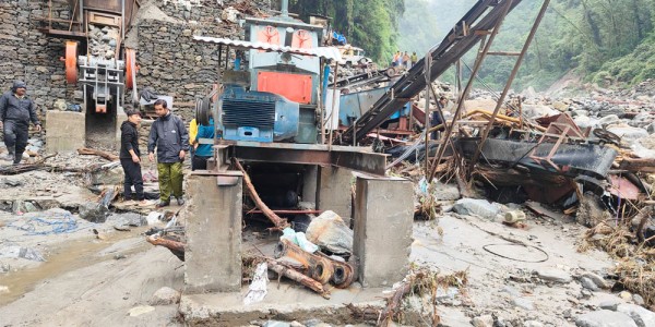 ङादी खोलाको बाढीले सुपर न्यादी जलविद्युत आयोजनामा ८० करोडको क्षति