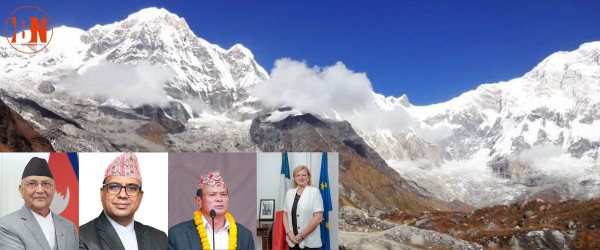 प्रधानमन्त्री ओली अन्नपूर्ण आधार शिविर जाँदै