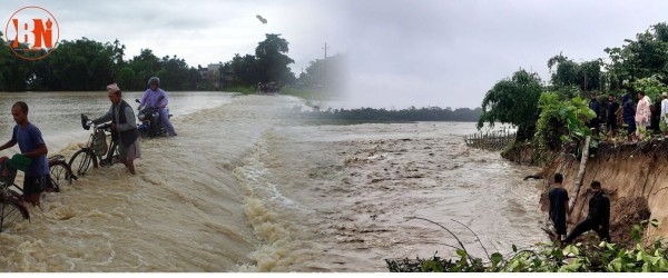 मनसुन सुरु भएसँगै झापामा बाढीको बितण्डा, सय बढी परिवार विस्थापित