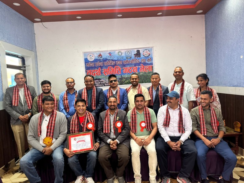 मधेश स्केटिङ तथा स्केटबोर्डिङ्ग एसोसिएसन तदर्थ समिति गठन: प्रमुख प्रशिक्षक बराल सम्मानित