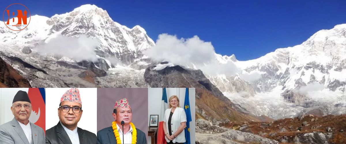 प्रधानमन्त्री ओली अन्नपूर्ण आधार शिविर जाँदै